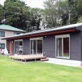 家族で暮らすナチュラルテイストの平屋の外観｜かすみがうら市の注文住宅,ログハウスのような木の家を低価格で建てるならエイ・ワン