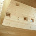 大きな高窓のある二階建ての腰壁｜瀬戸市の注文住宅,ログハウスのような低価格住宅を建てるならエイ・ワン