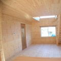 大きな高窓のある二階建てのリビング｜瀬戸市の注文住宅,ログハウスのような低価格住宅を建てるならエイ・ワン