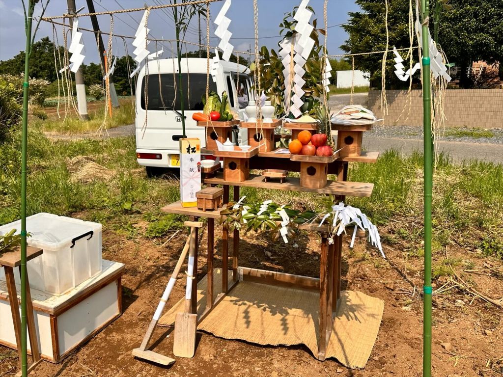 地鎮祭の祭壇の様子|茨城県行方市
